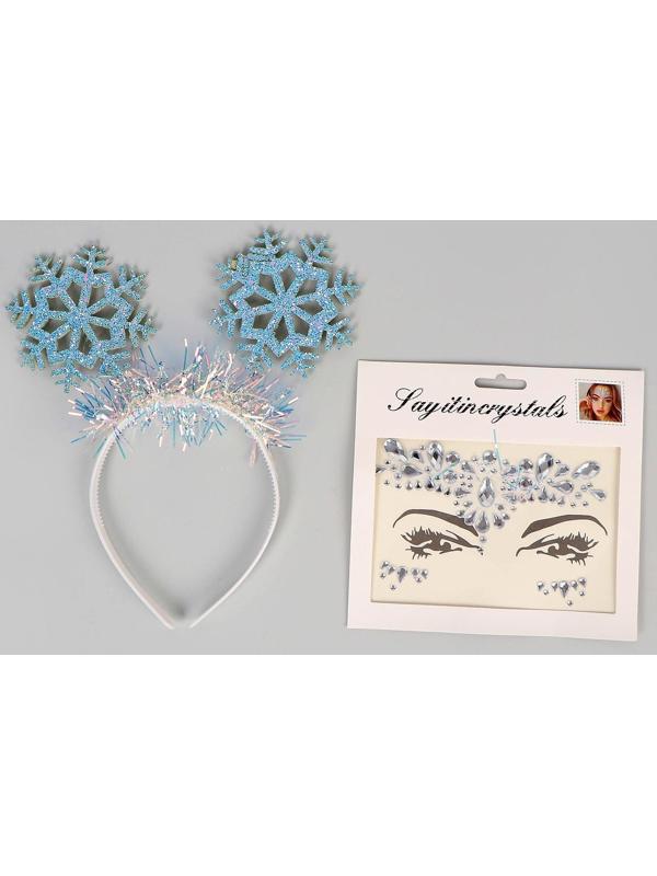Карнавальный набор «Снежинка 3» (ободок+ стразы МИКС)