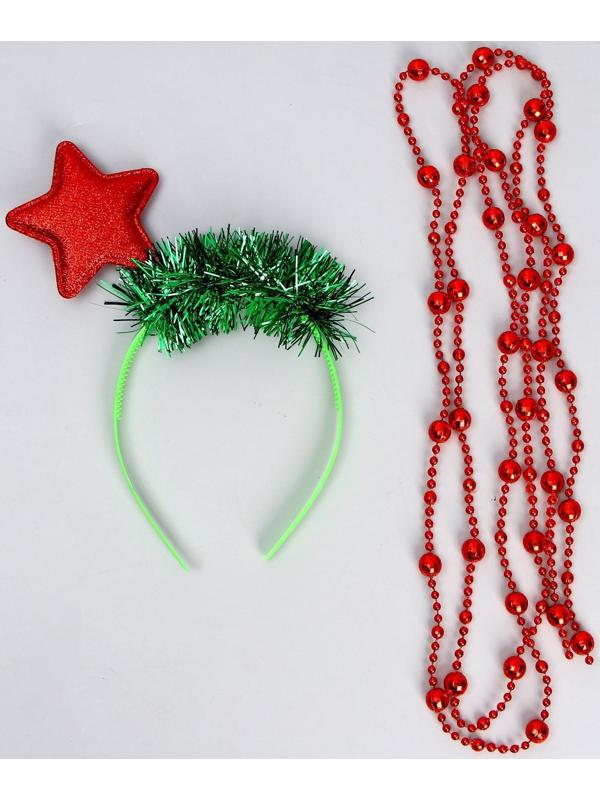 Карнавальный набор «Ёлочка 3» (ободок+ бусы)