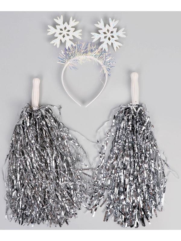 Карнавальный набор «Снежинка 6» (ободок+ помпоны)