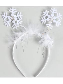 Карнавальный ободок «Снежинка 2» с голубыми диодами