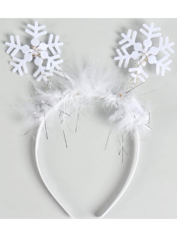 Карнавальный ободок «Снежинка 2» с голубыми диодами