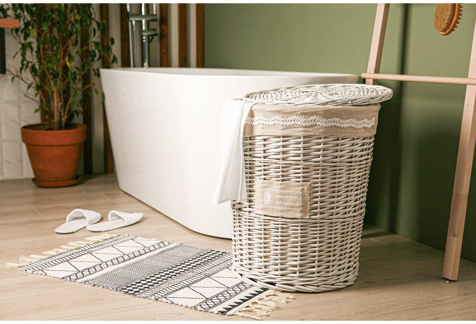 Коврик для ванной Доляна «Индиго», 47×80 см, цвет чёрно-белый