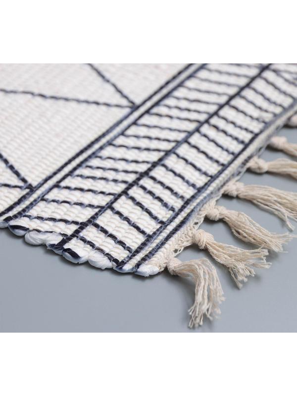 Коврик для ванной Доляна «Индиго», 47×80 см, цвет чёрно-белый