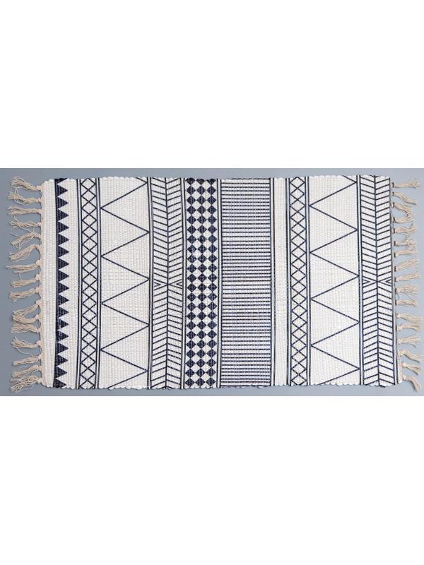 Коврик для ванной Доляна «Индиго», 47×80 см, цвет чёрно-белый