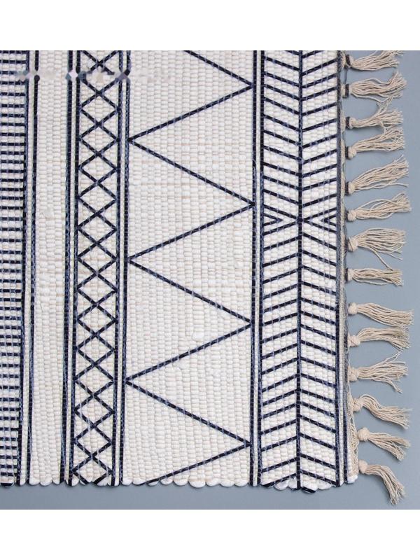 Коврик для ванной Доляна «Индиго», 47×80 см, цвет чёрно-белый