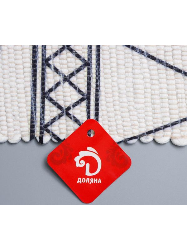 Коврик для ванной Доляна «Индиго», 47×80 см, цвет чёрно-белый