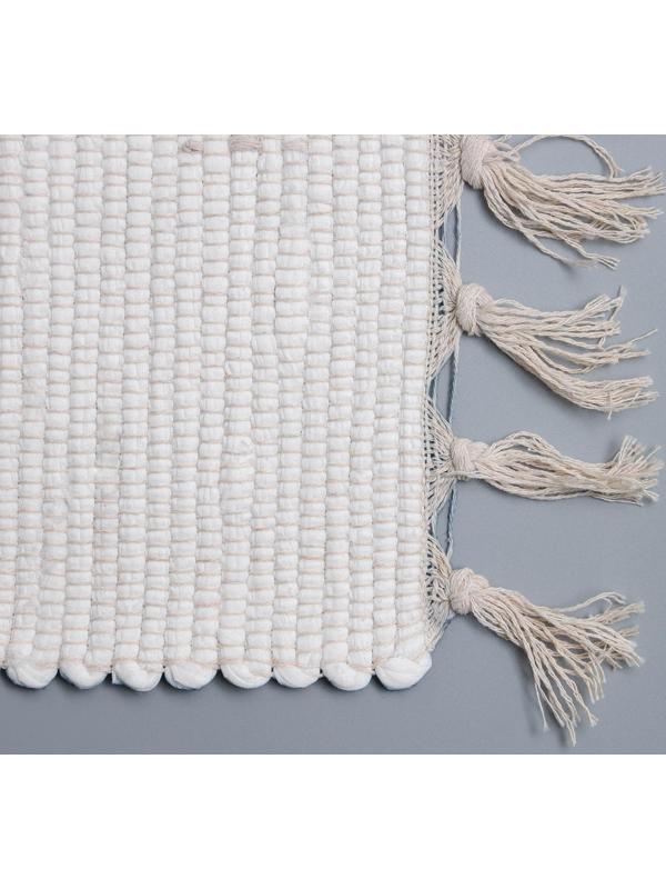 Коврик для ванной Доляна «Индиго», 48×79 см, цвет бело-жёлтый