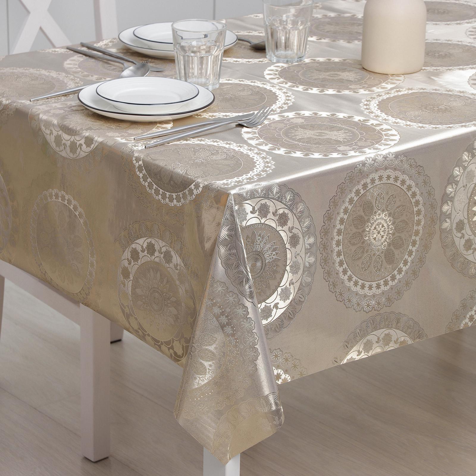 Клеёнка столовая на тканевой основе «Солнце», рулон 20 метров, ширина 137 см, цвет золотой