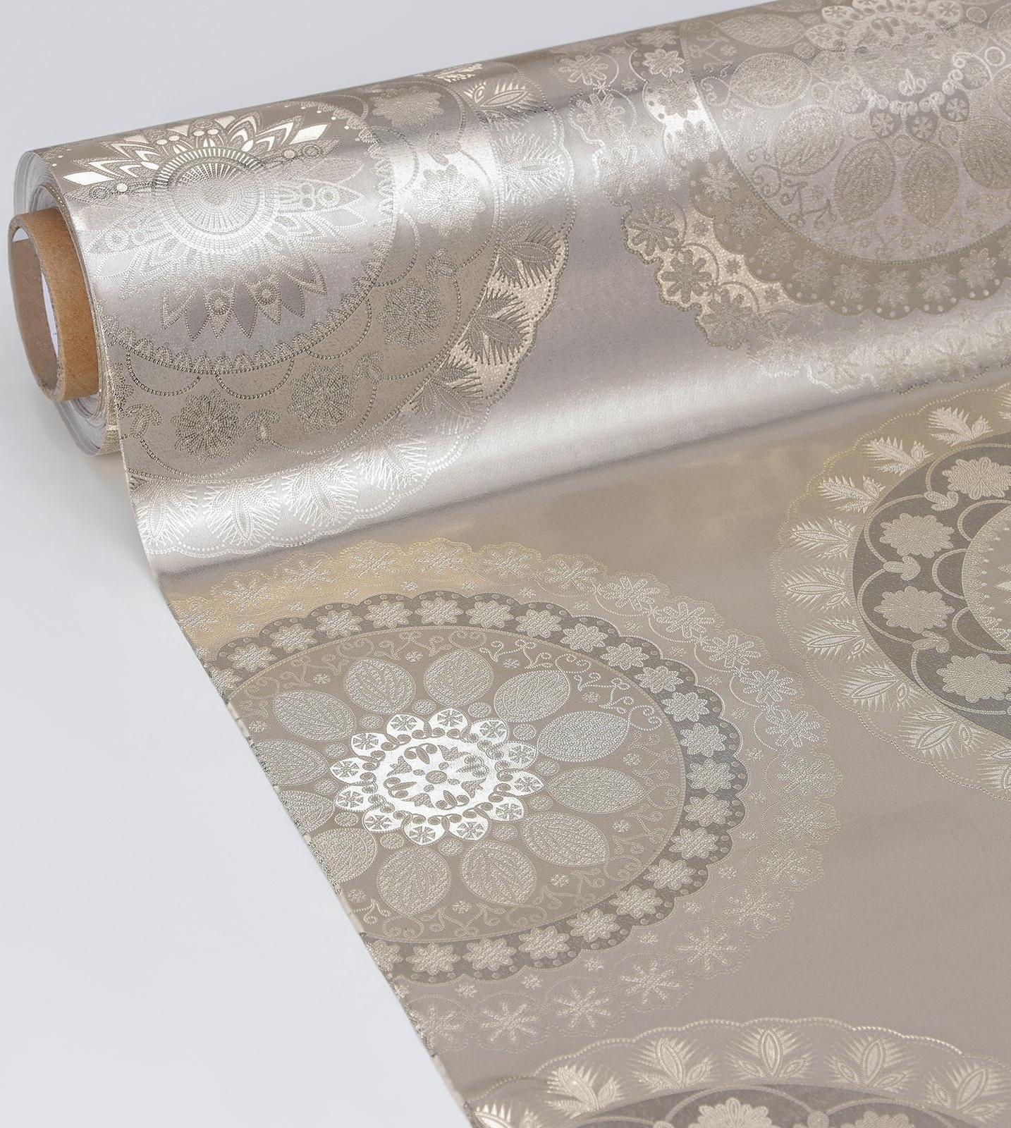 Клеёнка столовая на тканевой основе «Солнце», рулон 20 метров, ширина 137 см, цвет золотой