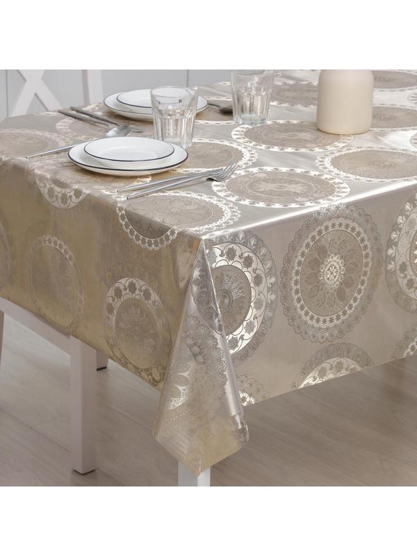 Клеёнка столовая на тканевой основе «Солнце», рулон 20 метров, ширина 137 см, цвет золотой