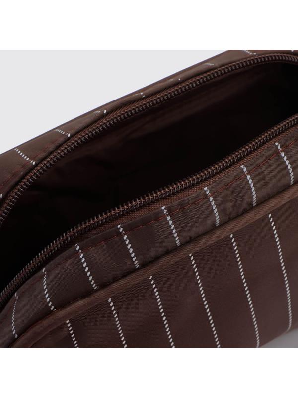 Косметичка на молнии, наружный карман, цвет коричневый