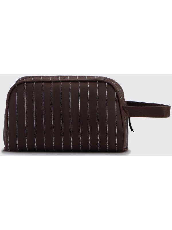 Косметичка на молнии, наружный карман, цвет коричневый