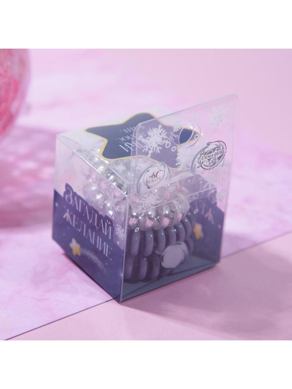 Набор резинок пружинок для волос «Загадай желание», 4 шт, d = 3,5 см.