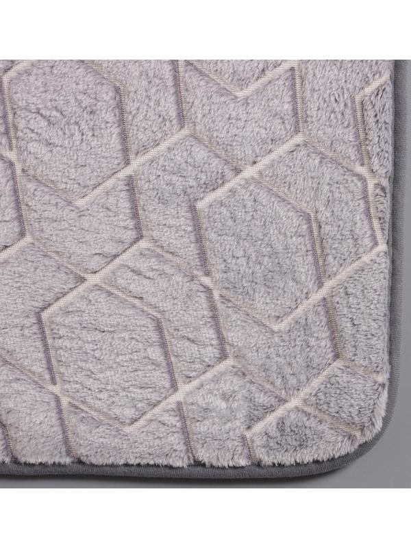 Набор ковриков для ванной и туалета Доляна «Светящиеся фигуры», 2 шт: 50×80, 50×40 см, цвет серый