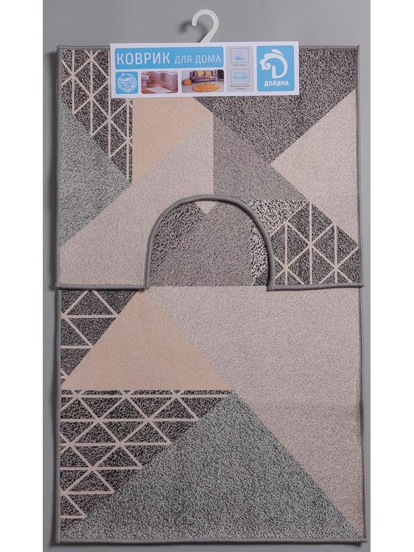 Набор ковриков для ванной и туалета Доляна «Дора», 2 шт: 50×80, 50×40 см