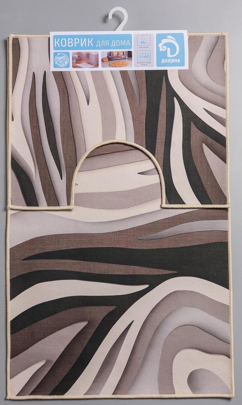 Набор ковриков для ванной и туалета Доляна «Песок», 2 шт: 50×80, 50×40 см