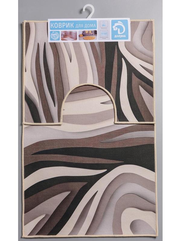 Набор ковриков для ванной и туалета Доляна «Песок», 2 шт: 50×80, 50×40 см