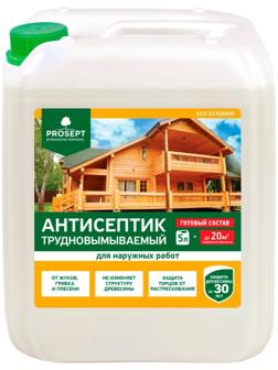 Антисептик трудновымываемый для наружных работ PROSEPT ECO EXTERIOR, 5 л
