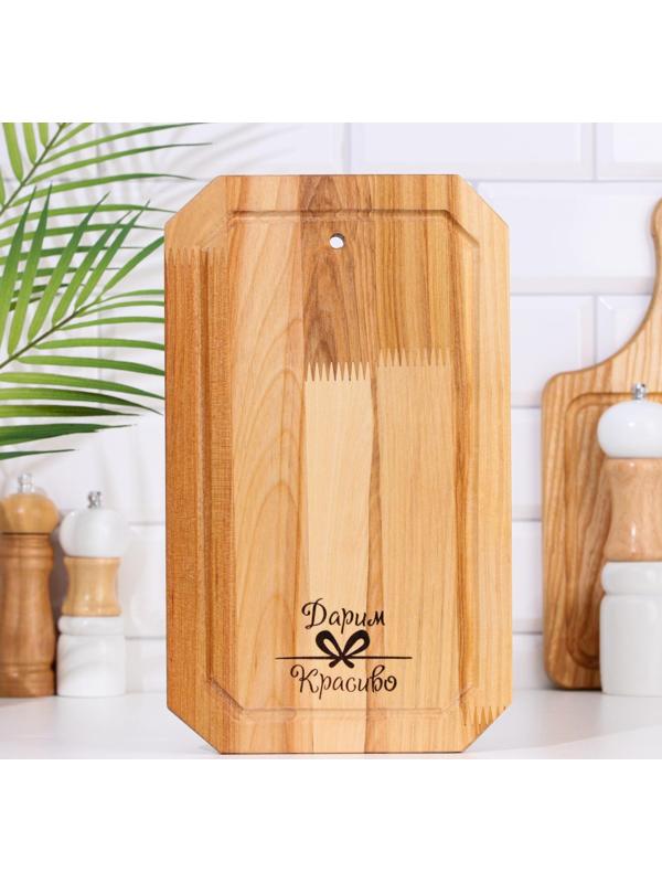 Доска разделочная «Гайка» малая (кровосток) 30х18х1,8 см