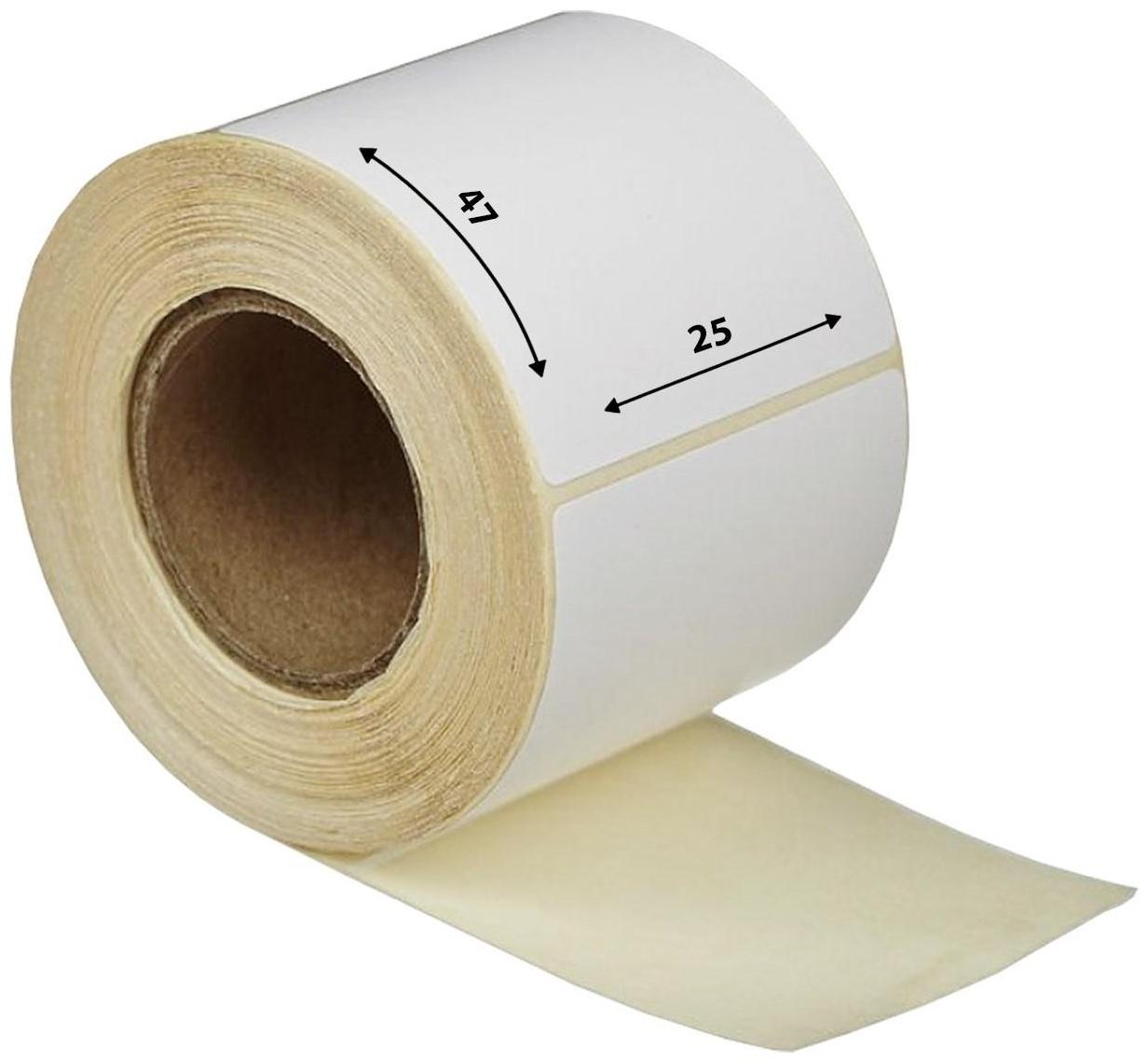 Термоэтикетка 47 х 25 мм, диаметр втулки 40 мм, 1000 штук, ЭКО