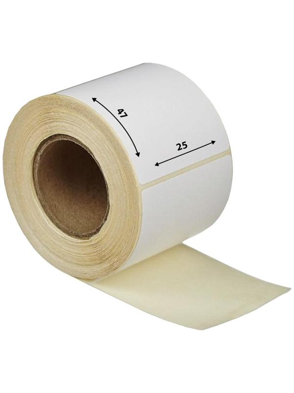 Термоэтикетка 47 х 25 мм, диаметр втулки 40 мм, 1000 штук, ЭКО