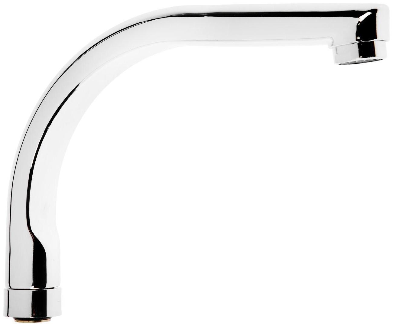 Излив для смесителя ZEIN, по оси 18 см, нержавейка, аэратор пластик