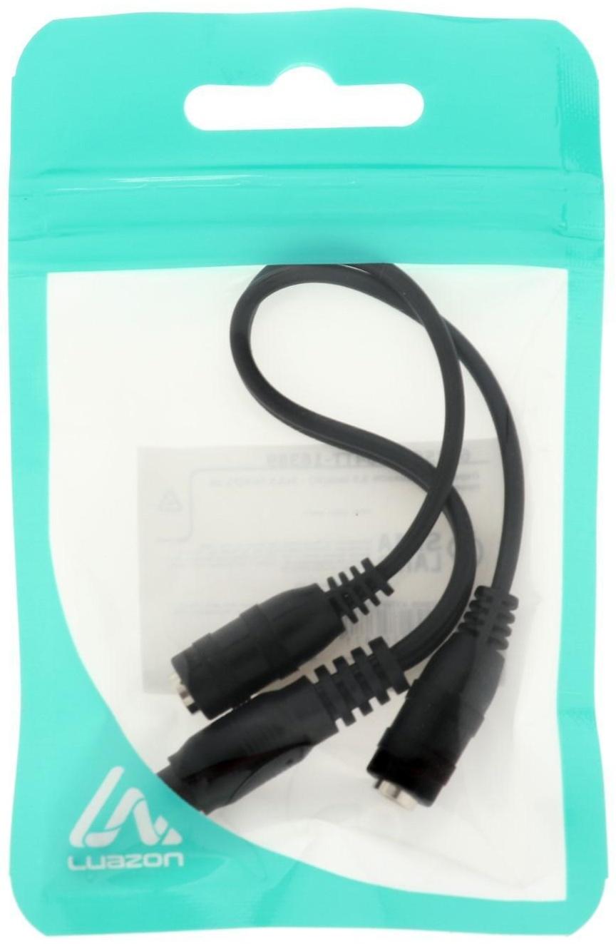 Кабель-разветвитель LuazON Jack 3.5 (m) - 2хJack 3.5 (f), для 2-х наушников, 0.1 м, черный
