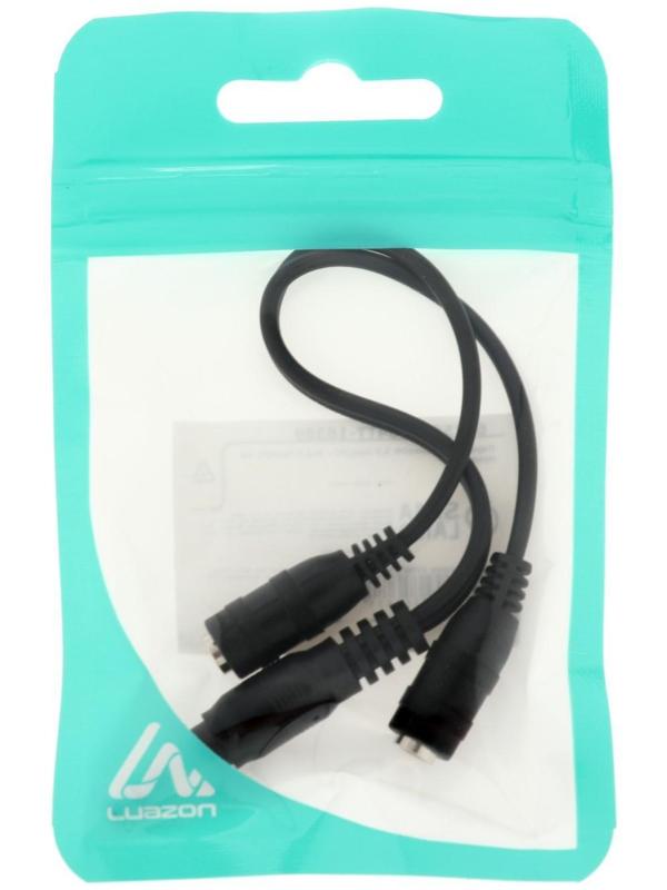 Кабель-разветвитель LuazON Jack 3.5 (m) - 2хJack 3.5 (f), для 2-х наушников, 0.1 м, черный