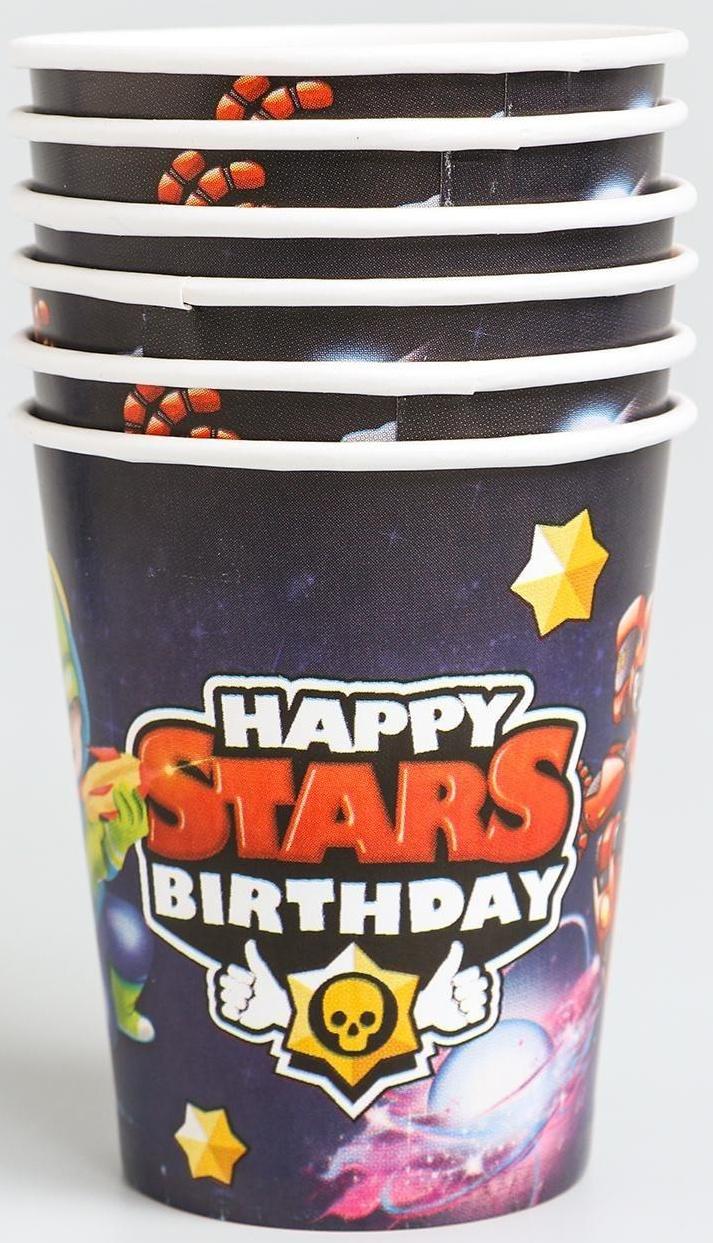 Набор бумажной посуды «С Днём рождения», stars