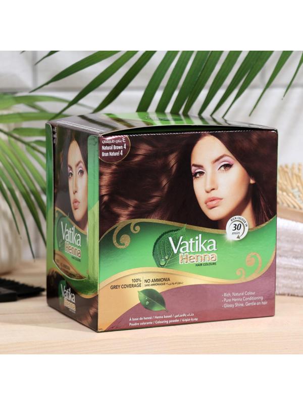 Хна для волос Vatika Henna, Hair Colours, Natural Brown, коричневая, 20 шт. по 10 г