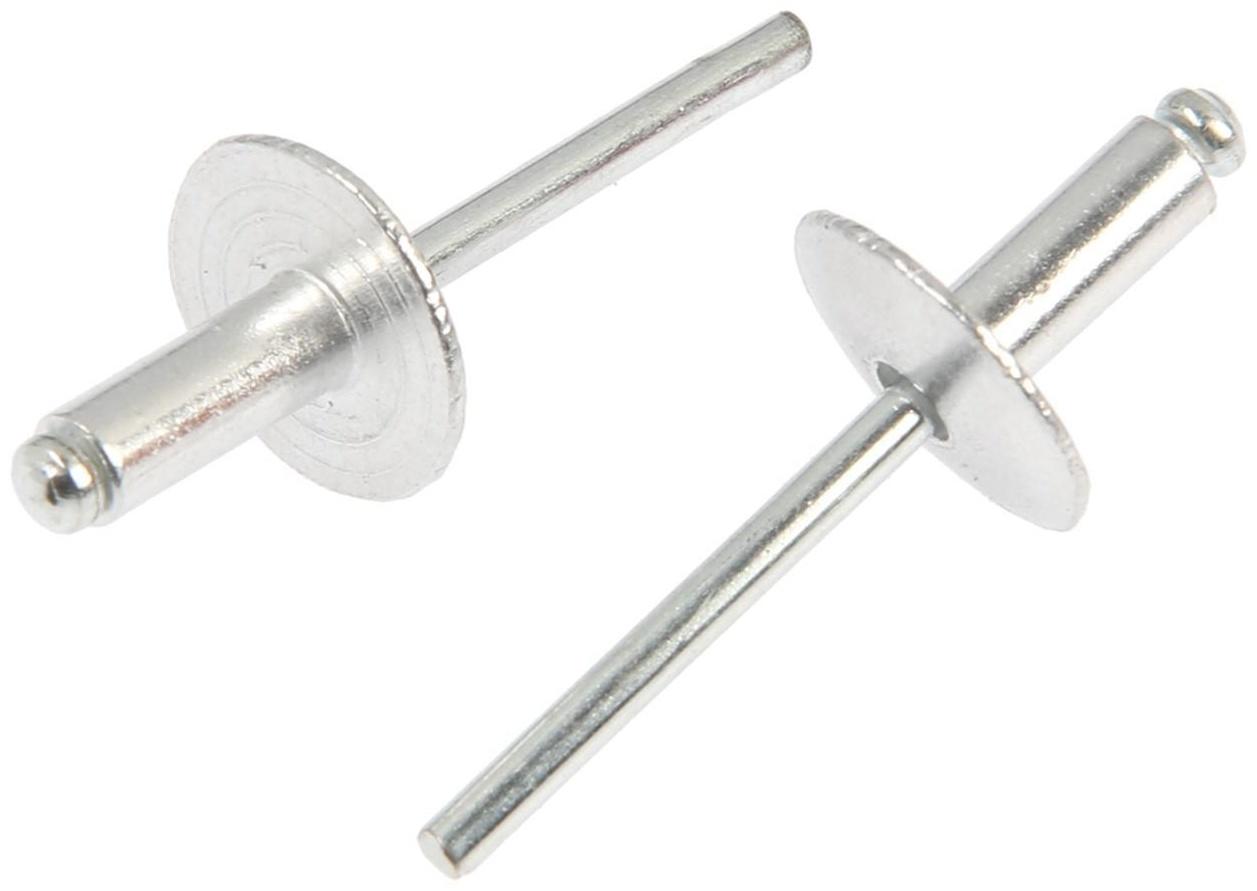 Заклепки вытяжные ТУНДРА krep, алюминий-сталь, увел.борт 14 мм, 4.8х12 мм, 500 шт.