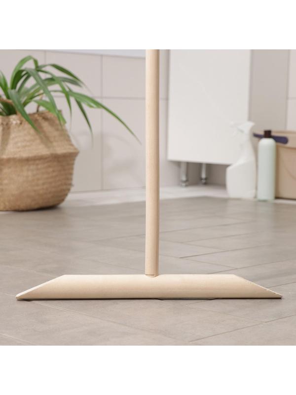 Швабра деревянная для мытья пола, 120 см, с резьбой, берёза ВС, колодка 40 см