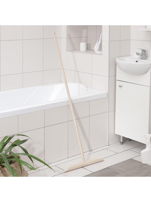 Швабра деревянная для мытья пола, 120 см, с резьбой, берёза ВС, колодка 40 см