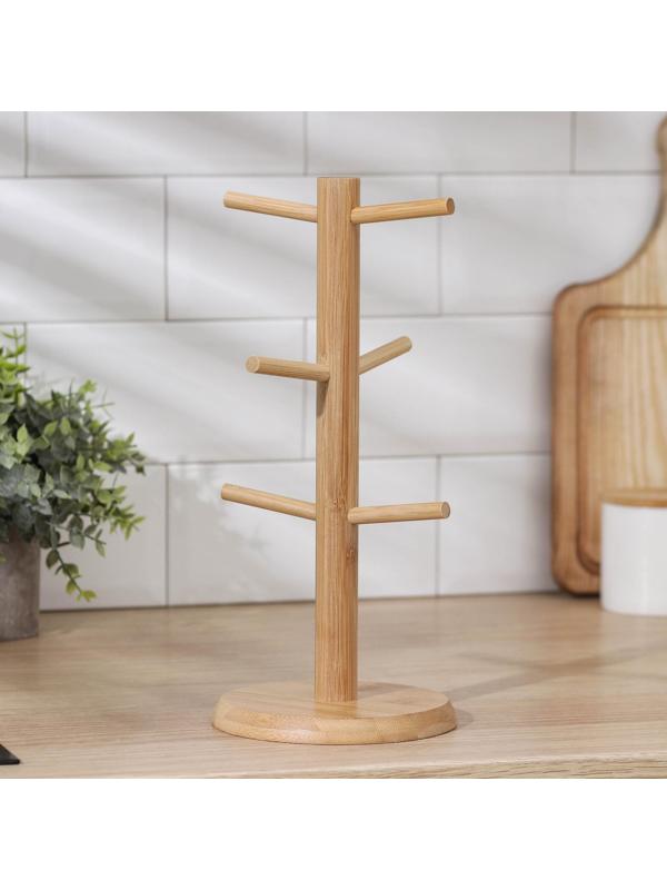 Подставка для кружек Доляна Bamboo, 14,5×32 см, бамбук