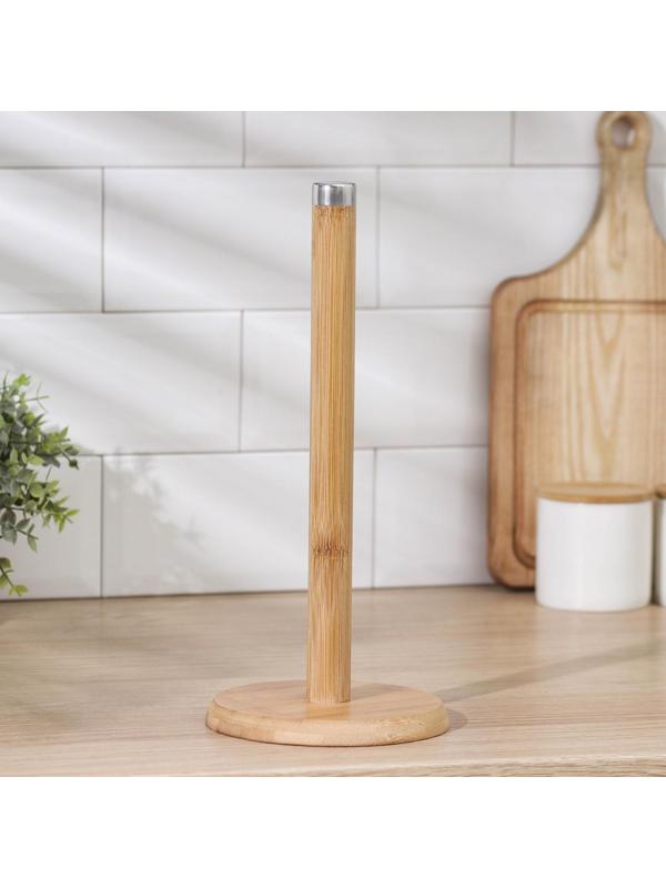 Держатель для бумажных полотенец Доляна Bamboo, 14×32 см, бамбук