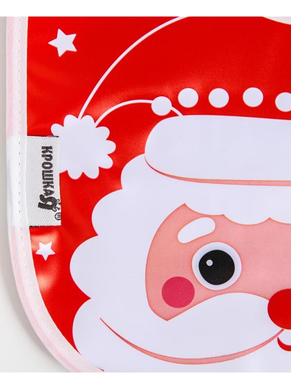 Нагрудник «Дед Мороз» непромокаемый на завязках, ПВХ, новогодняя подарочная упаковка