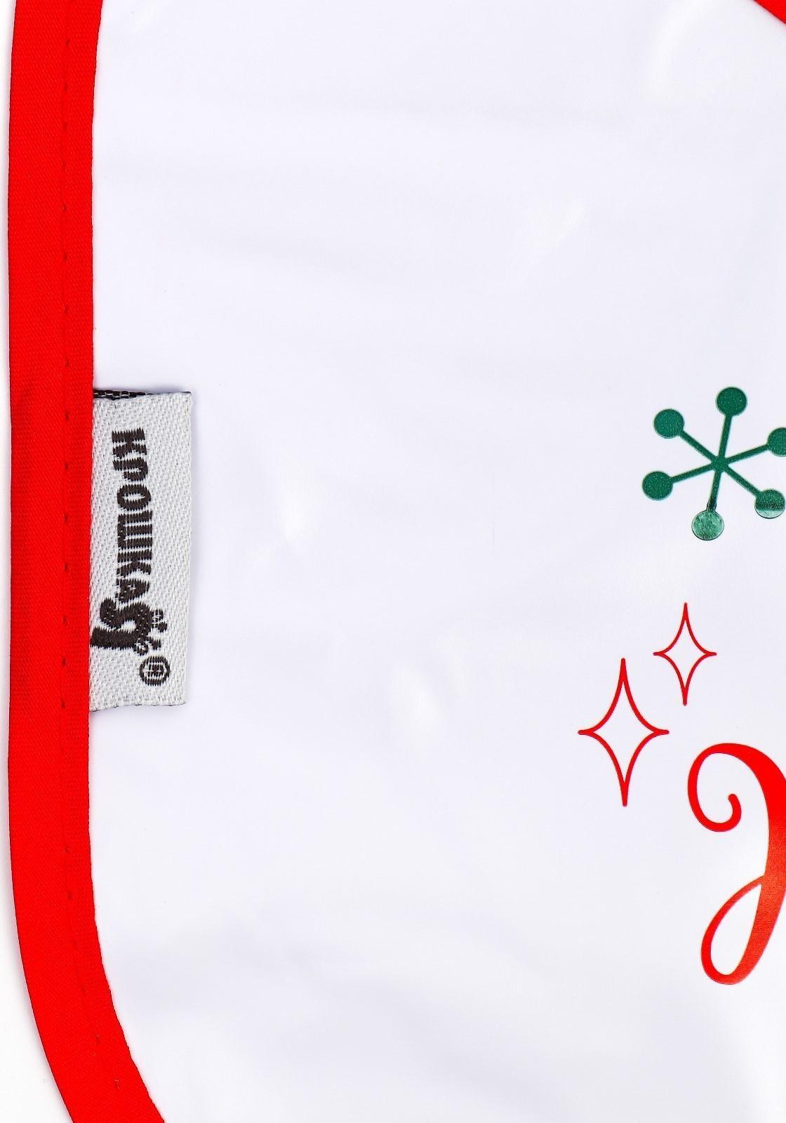 Нагрудник «1 Новый год» непромокаемый на завязках, махра, новогодняя подарочная упаковка