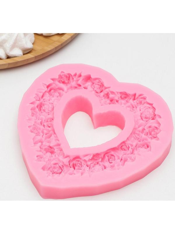Молд «Розовое сердце», 16×16×2 см, цвет МИКС