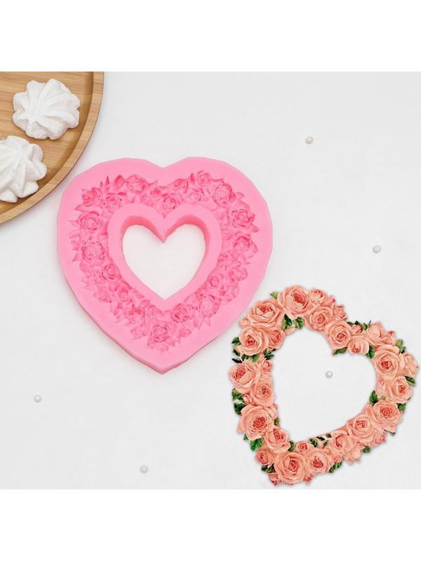 Молд «Розовое сердце», 16×16×2 см, цвет МИКС