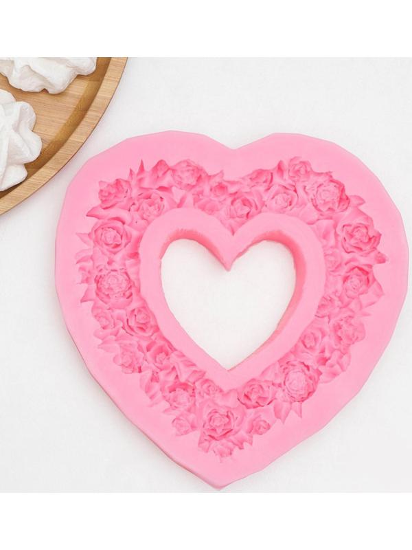 Молд «Розовое сердце», 16×16×2 см, цвет МИКС