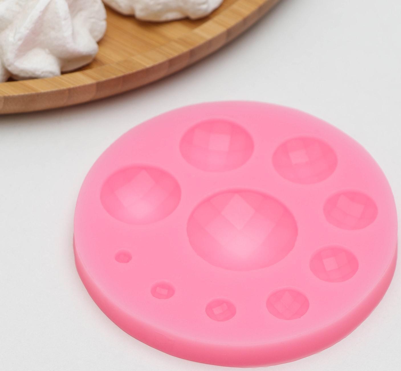 Молд «Кружочки в сетку», 10×10×1 см, цвет МИКС