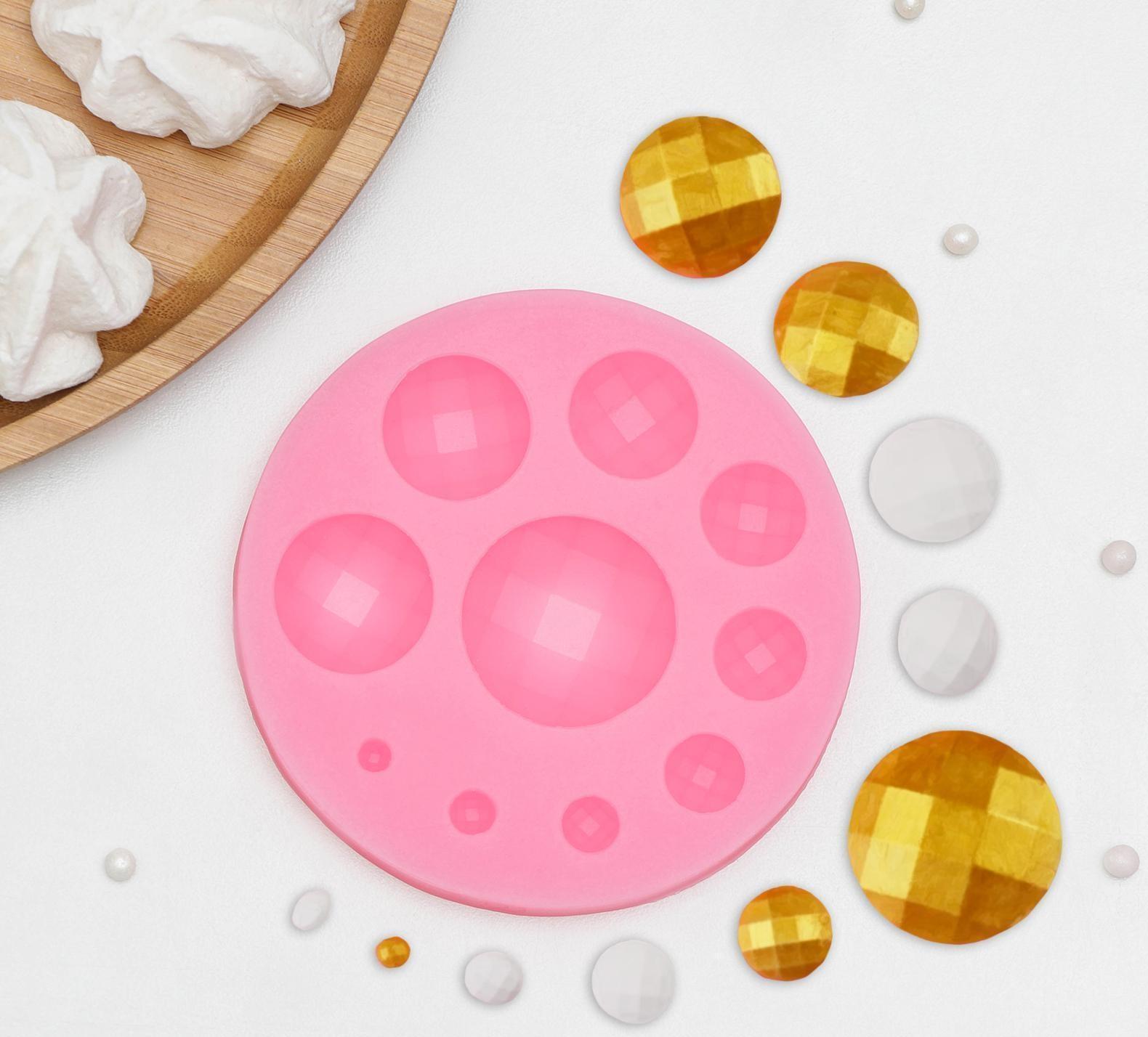 Молд «Кружочки в сетку», 10×10×1 см, цвет МИКС