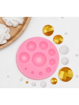 Молд «Кружочки в сетку», 10×10×1 см, цвет МИКС