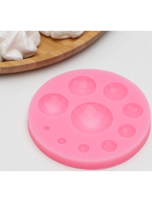 Молд «Кружочки в сетку», 10×10×1 см, цвет МИКС