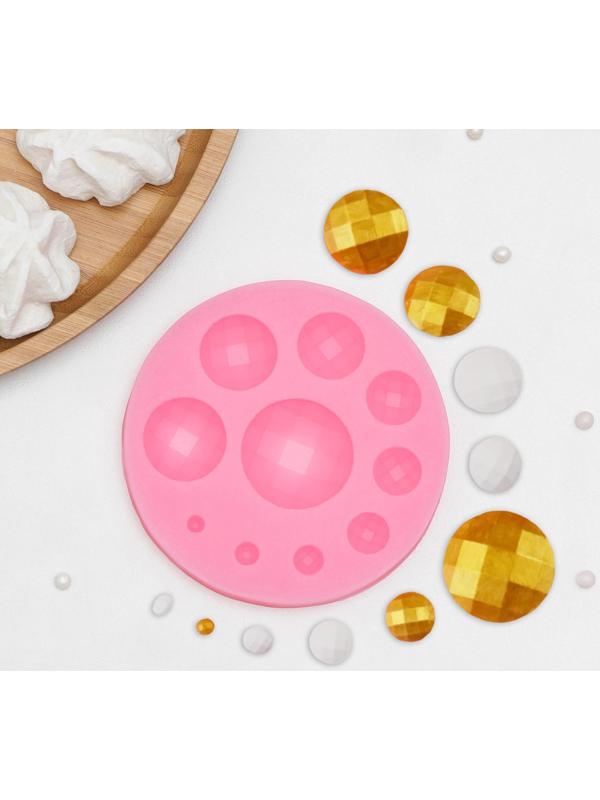 Молд «Кружочки в сетку», 10×10×1 см, цвет МИКС