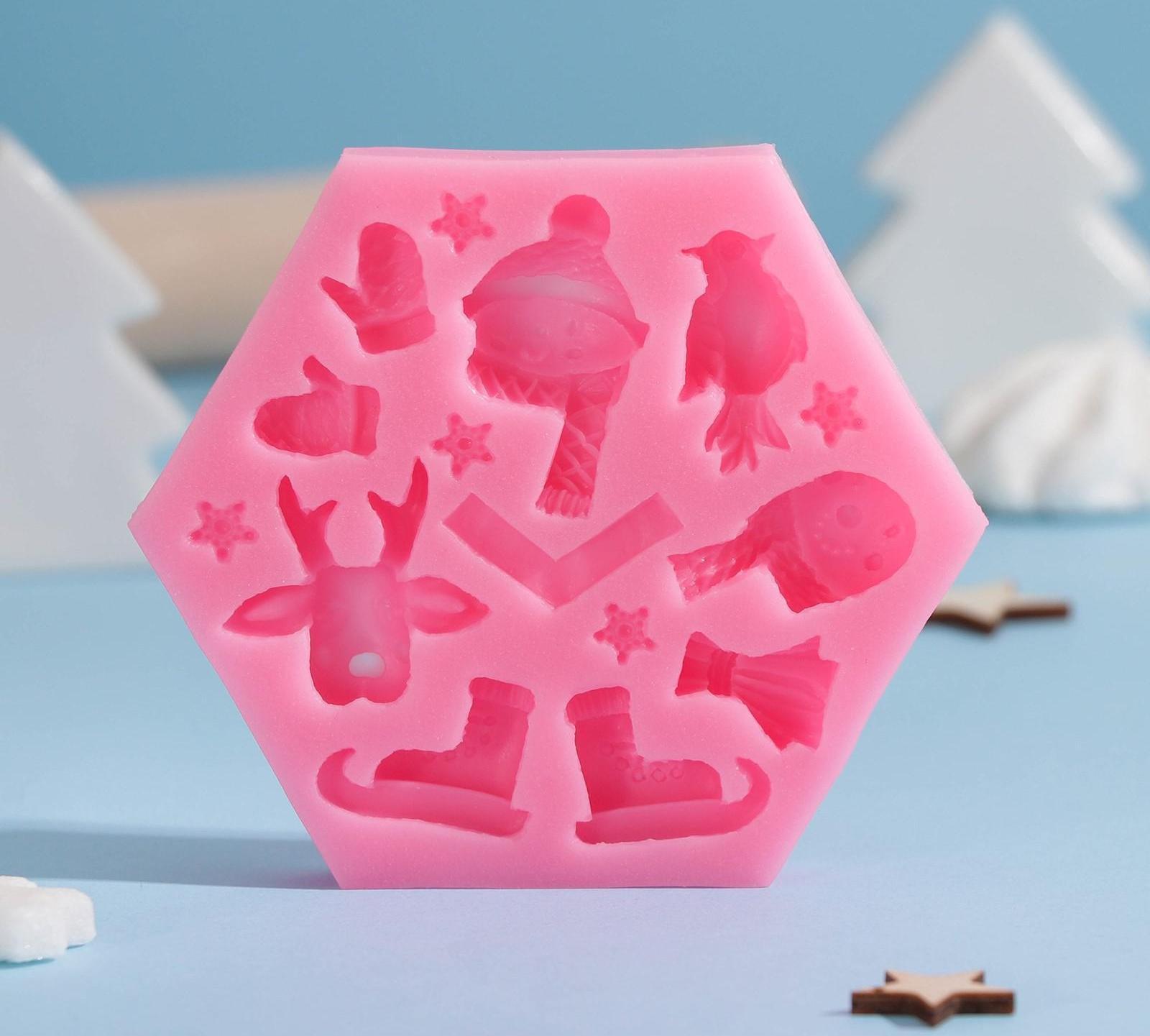 Молд «Новогодние забавы», 11,5×10×1,5 см, цвет МИКС