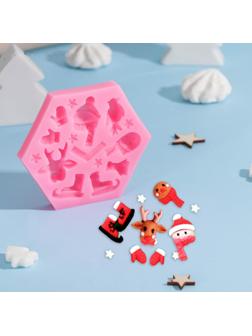 Молд «Новогодние забавы», 11,5×10×1,5 см, цвет МИКС
