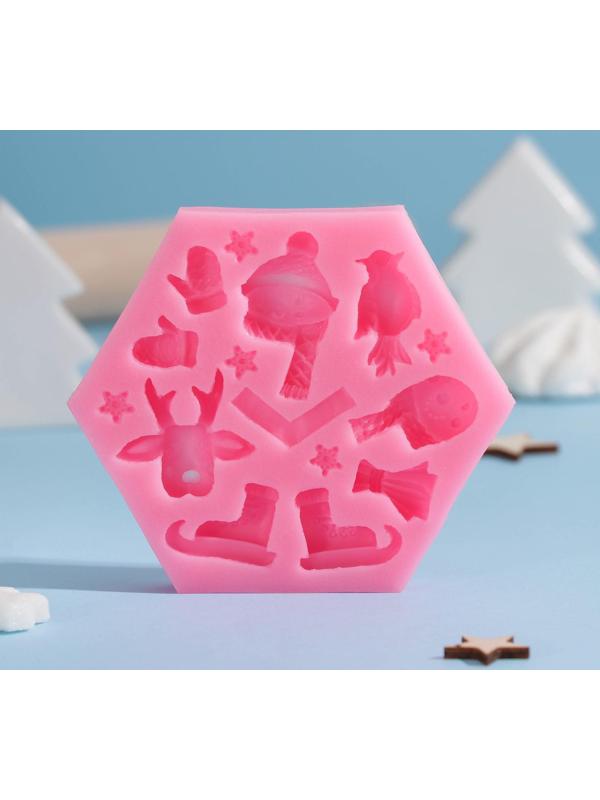 Молд «Новогодние забавы», 11,5×10×1,5 см, цвет МИКС