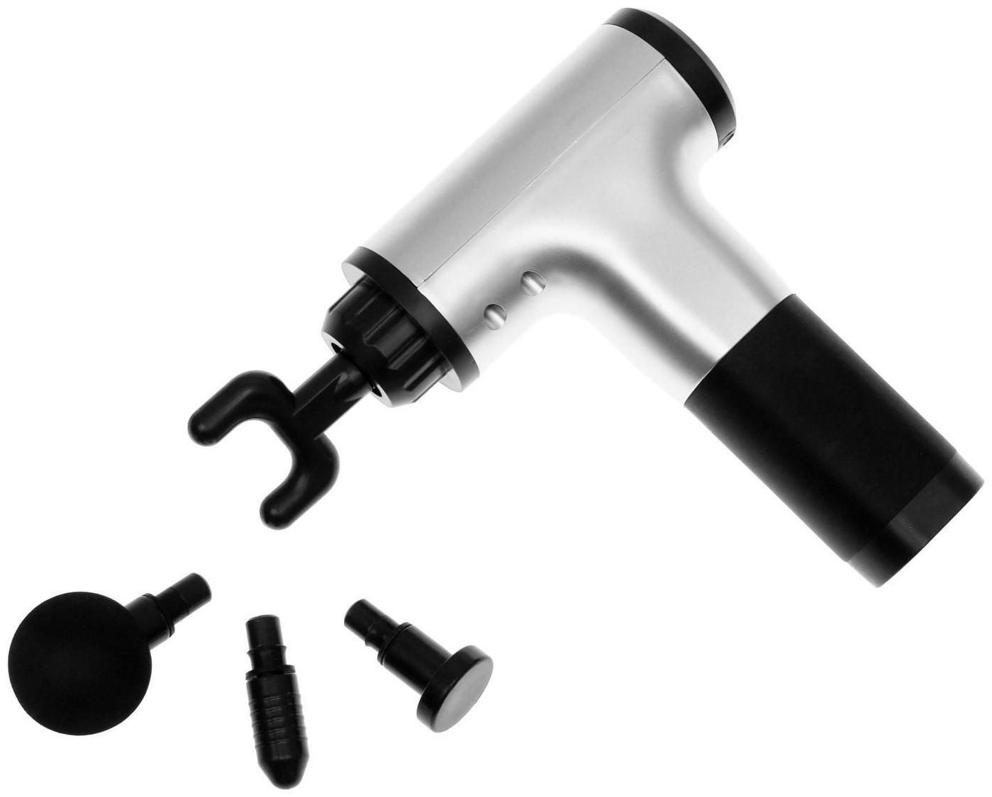 Массажёр для тела Luazon LEM-42, перкуссионный, 4 насадки, 6 скоростей, от АКБ