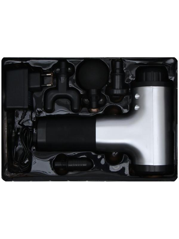 Массажёр для тела Luazon LEM-42, перкуссионный, 4 насадки, 6 скоростей, от АКБ